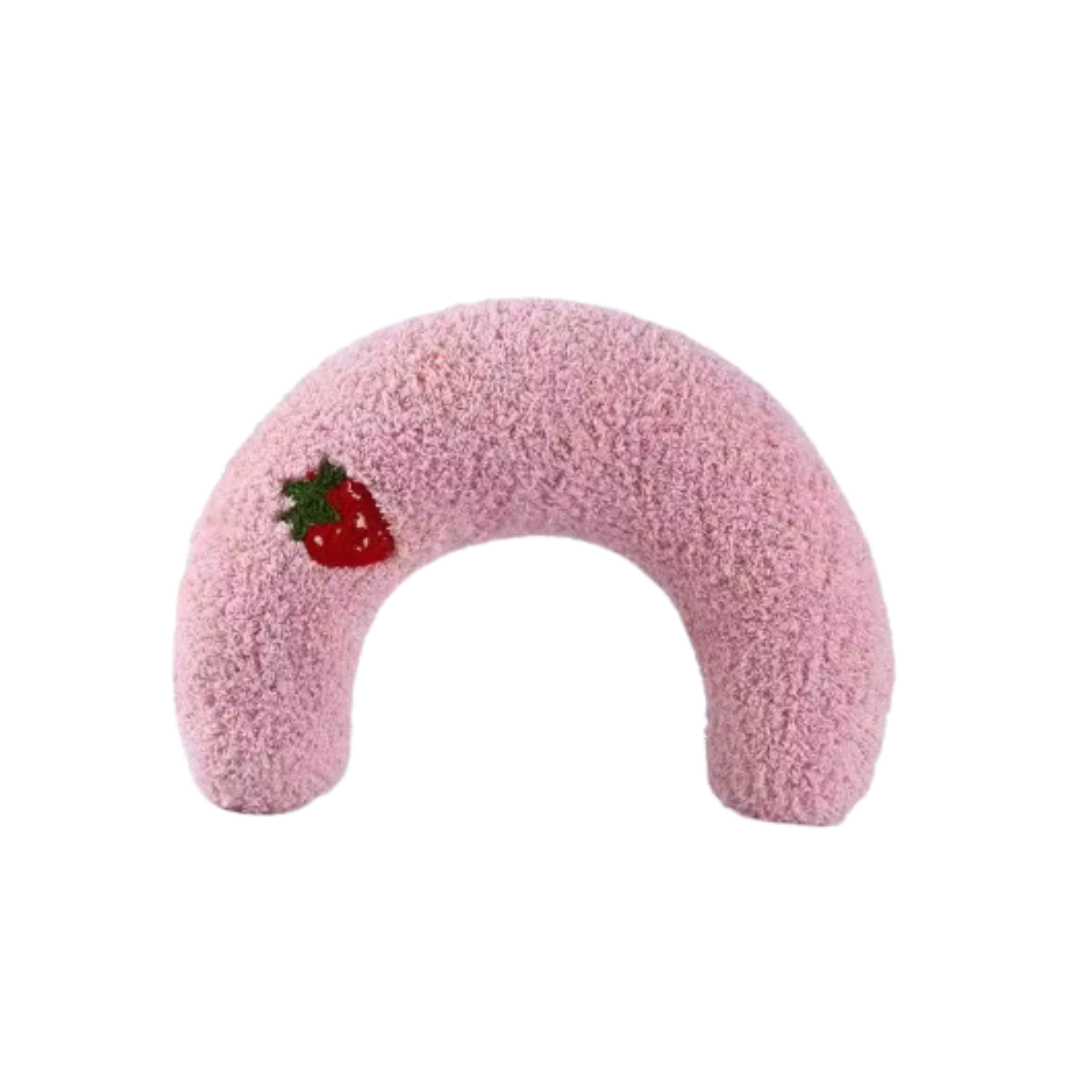ALMOHADA MEDIALUNA CON CATNIP ROSADA