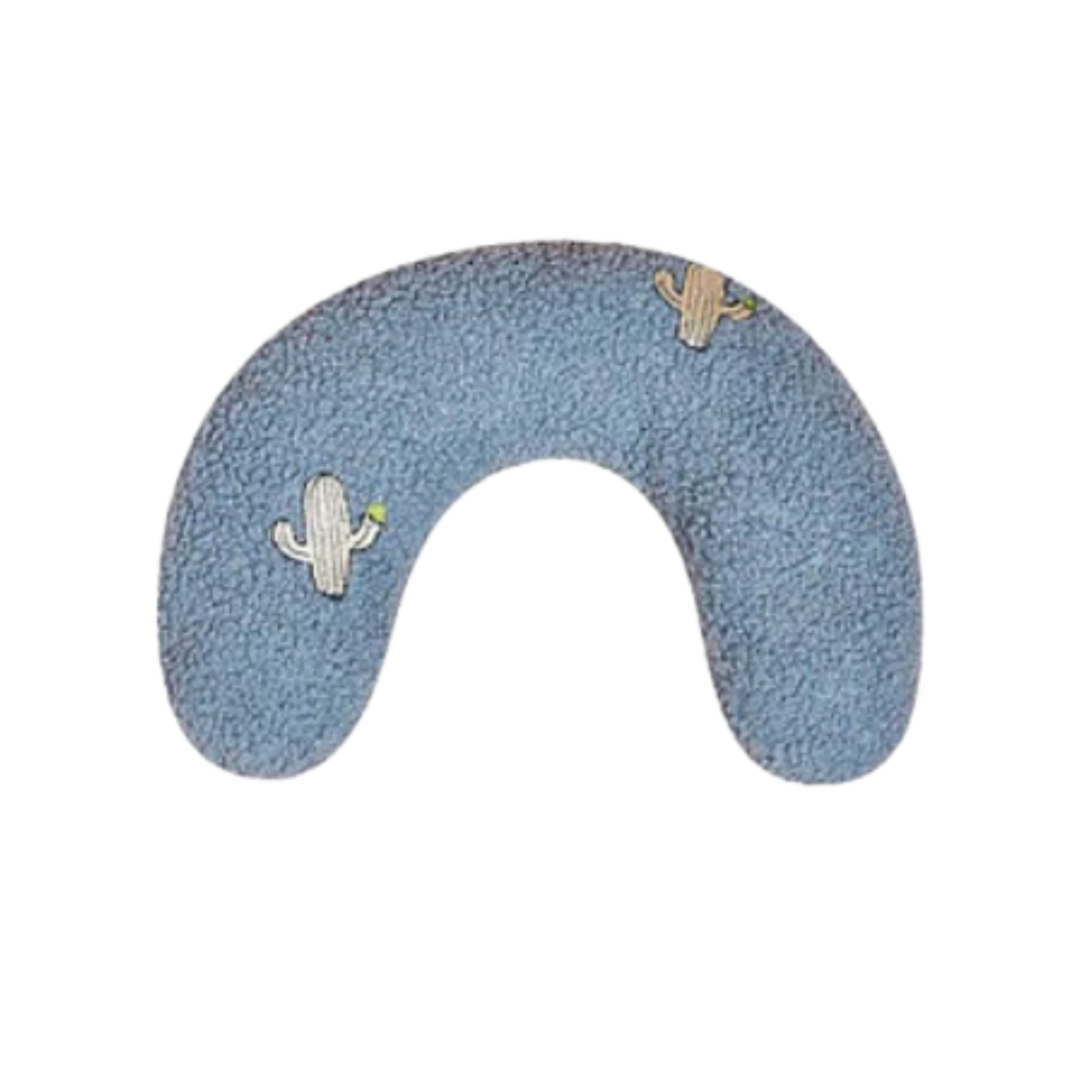 ALMOHADA MEDIALUNA CON CATNIP CELESTE