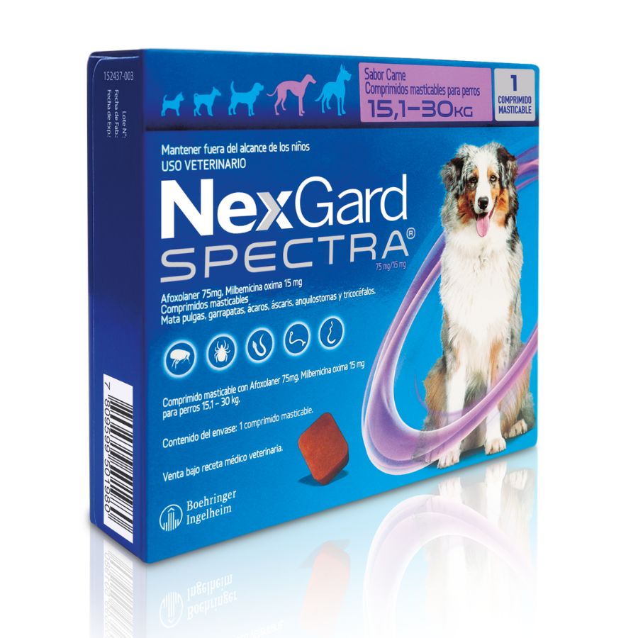 NEXGARD SPECTRA 15.1-30 KG X 1 COMPRIMIDO MASTICABLE
