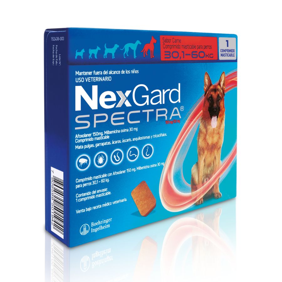 NEXGARD SPECTRA 30.1-60 KG X 1 COMPRIMIDO MASTICABLE