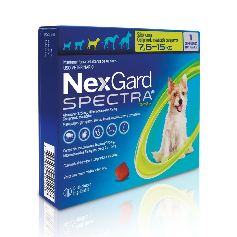 NEXGARD SPECTRA 7.6-15 KG X 1 COMPRIMIDO MASTICABLE