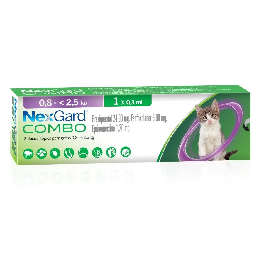 NEXGARD COMBO PIPETA GATO 0.8-2.5 KG 0,3 ML X 1 UNIDAD