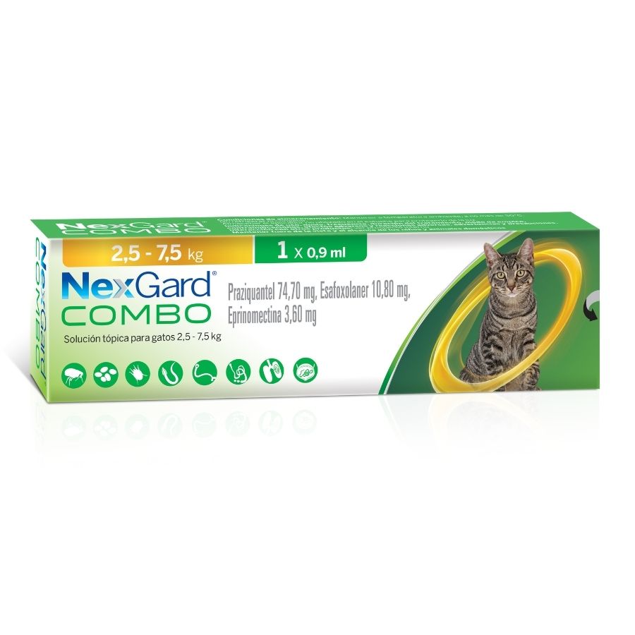 NEXGARD COMBO PIPETA GATO 2.5-7.5 KG 0.9 ML X 1 UNIDAD
